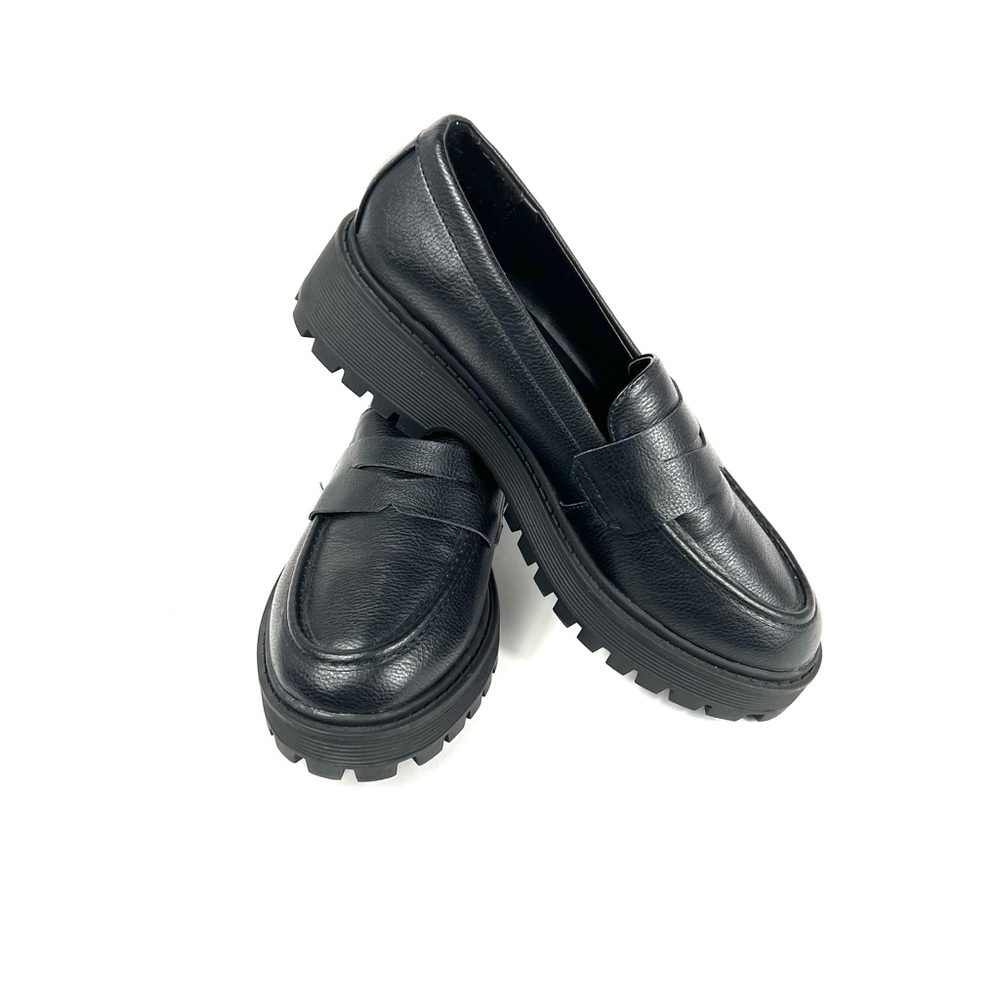 Sincerely Jules Loafers Chunky Lug Penny Womens 9.5 Black Platform Rocker Shoes